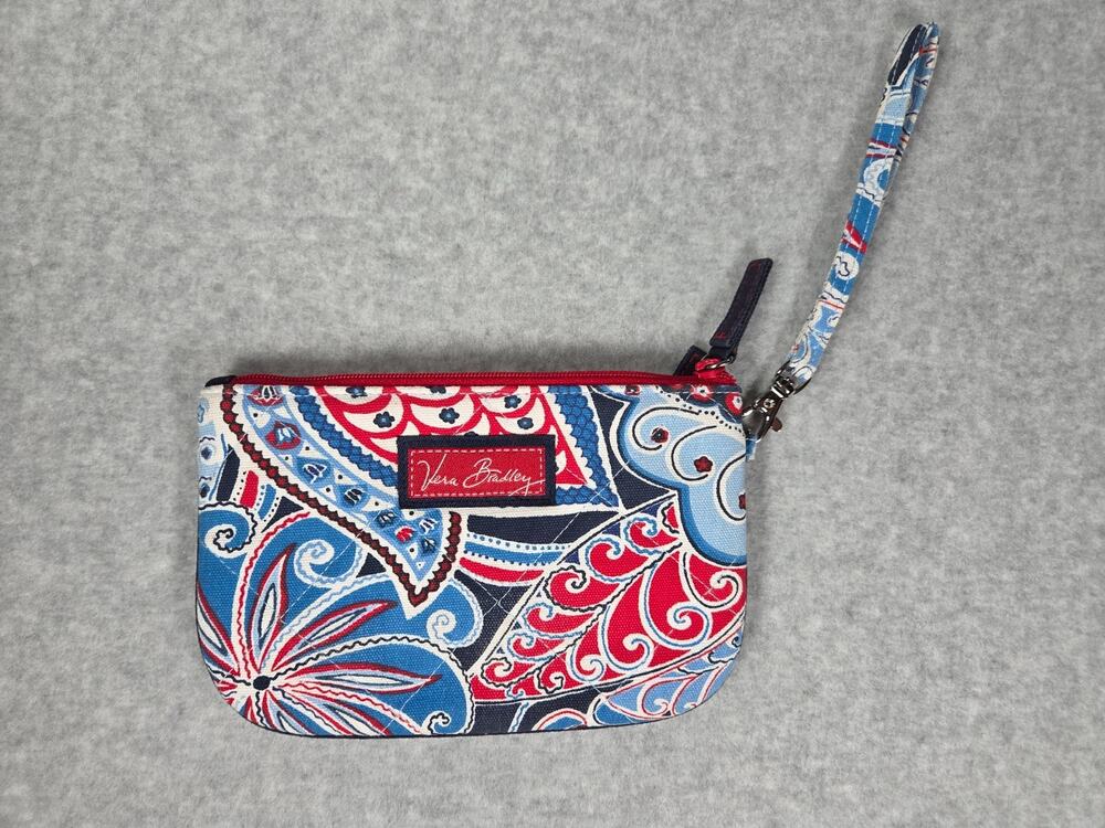 Vera Bradley Seaside Vtg Quilted Large Wristlet Clutch Pouch Wallet retired
